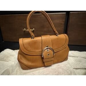 Vintage Coach Soho Hamptons Buckle saddle flap brown shoulder bag